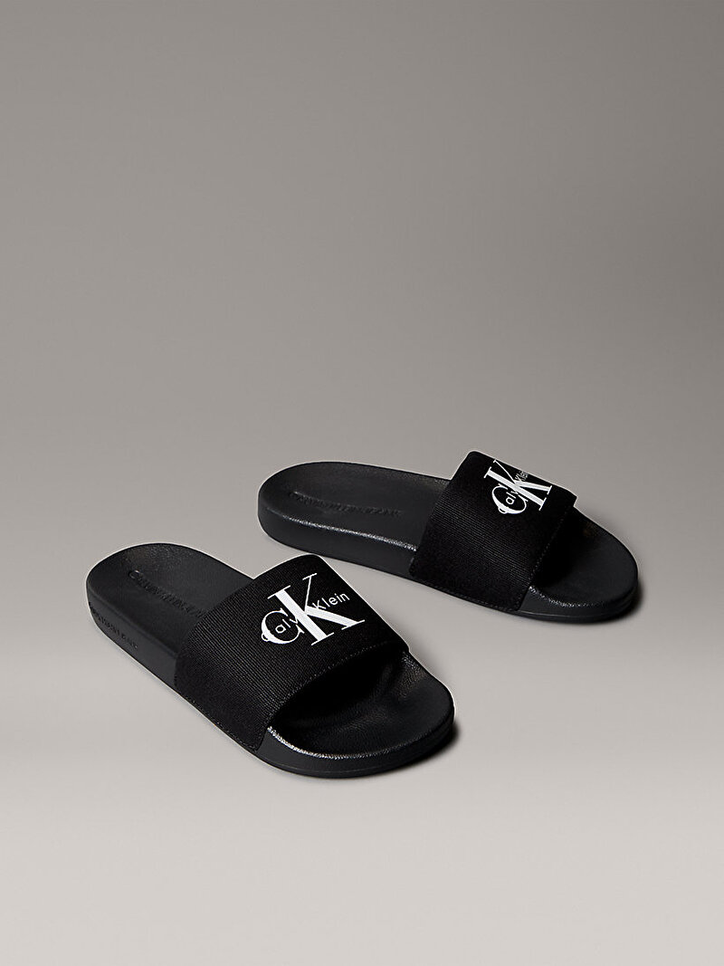 Calvin Klein Siyah Renkli Kadın Slide Monogram Terlik