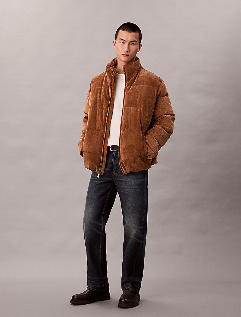 Calvin Klein Kahverengi Renkli Erkek Corduroy Mont