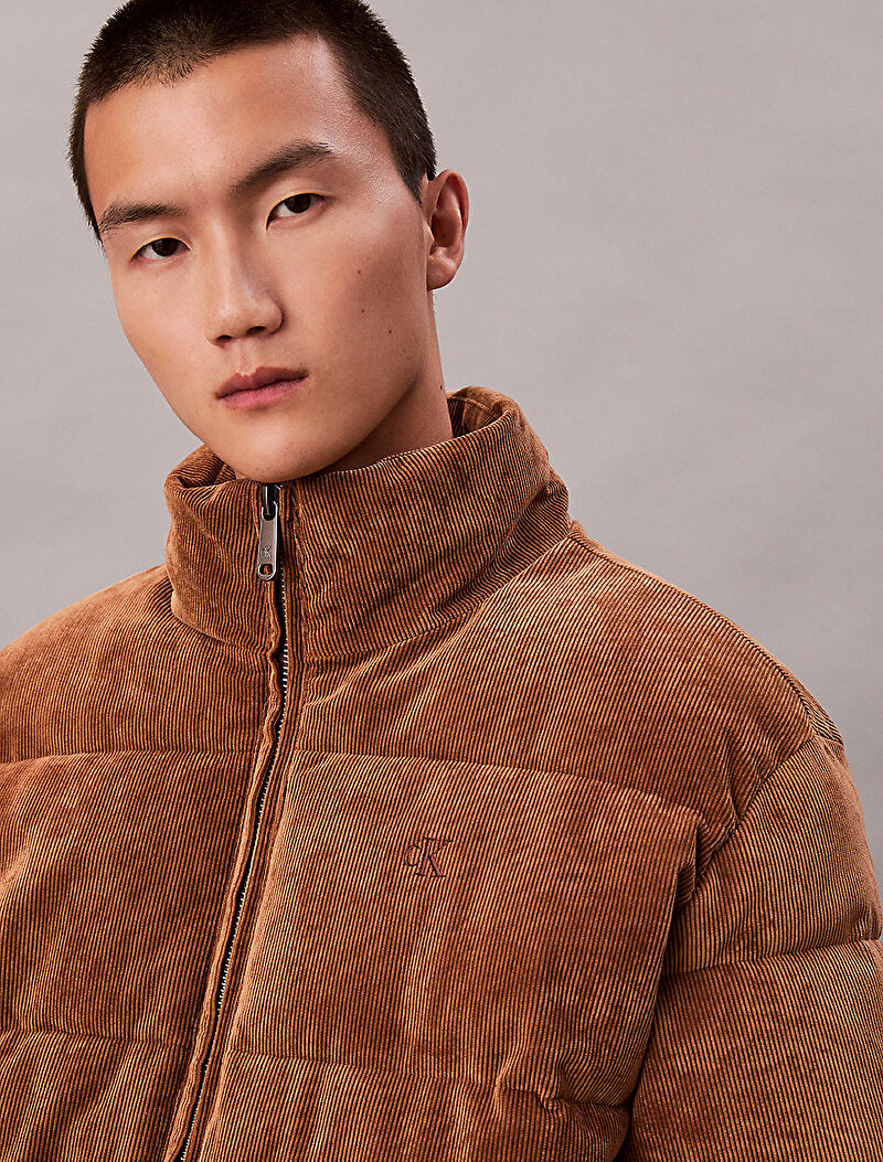 Calvin Klein Kahverengi Renkli Erkek Corduroy Mont