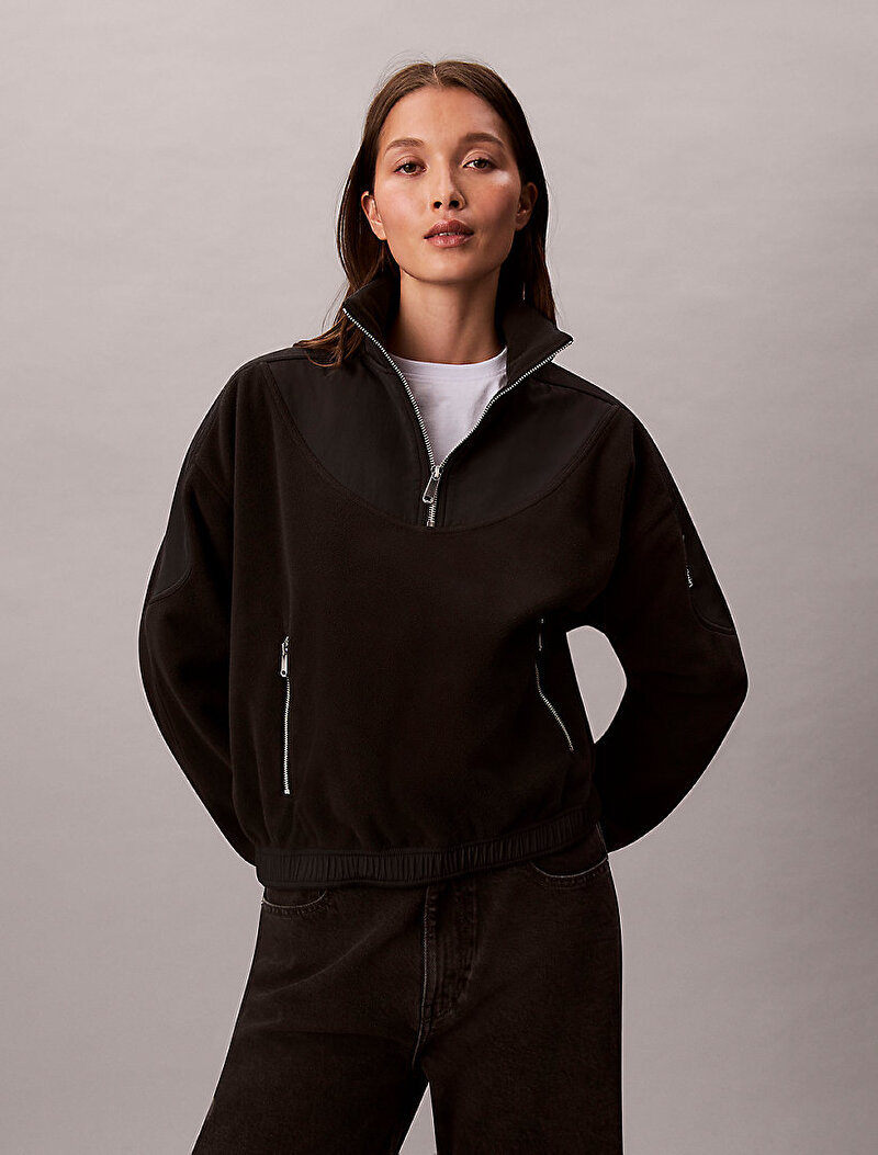 Kadın 1/4 ZIP Mixed Media Sweatshirt