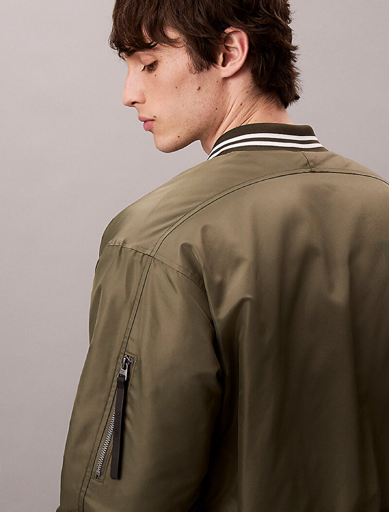 Calvin Klein Yeşil Renkli Erkek Tipped Hero Bomber Ceket