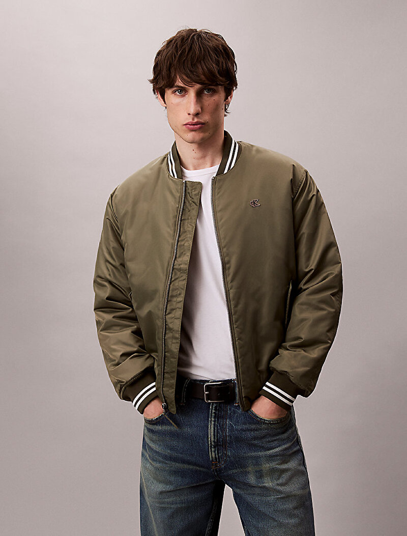 Calvin Klein Yeşil Renkli Erkek Tipped Hero Bomber Ceket