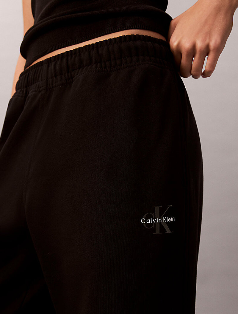 Calvin Klein Siyah Renkli Kadın Monologo Foil French Eşofman Altı