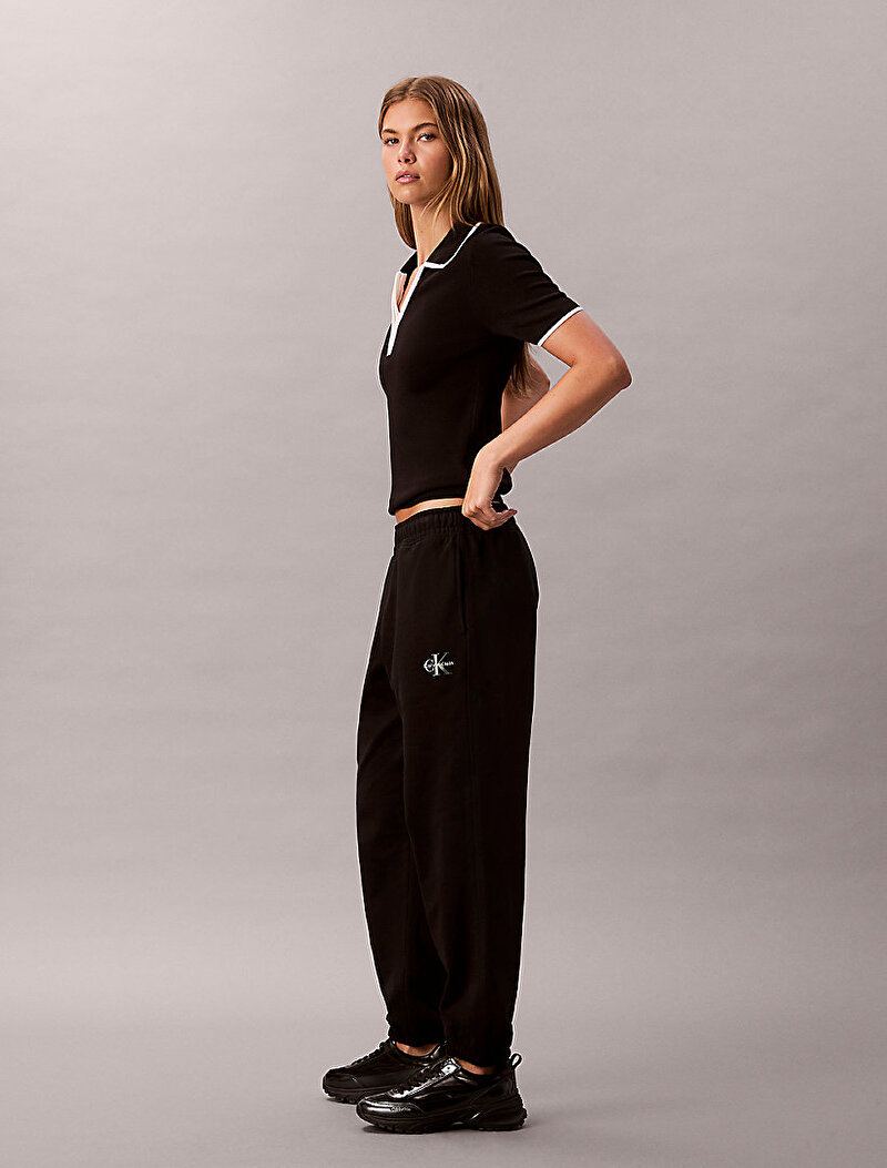 Calvin Klein Siyah Renkli Kadın Monologo Foil French Eşofman Altı