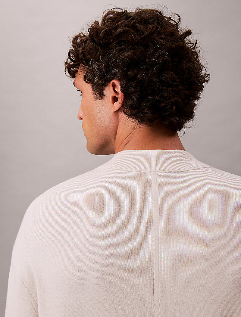 Calvin Klein Beyaz Renkli Erkek Snowy Tech Kazak