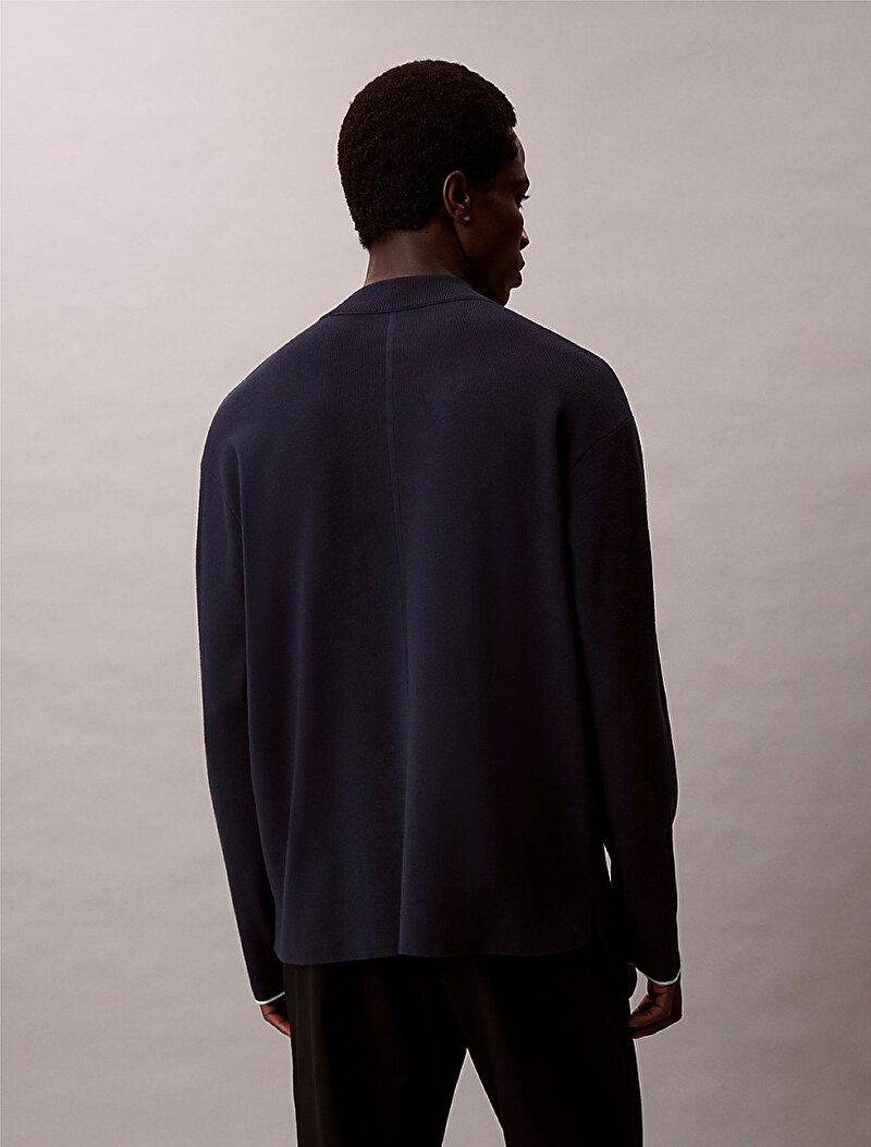 Calvin Klein Lacivert Renkli Erkek Snowy Tech Kazak