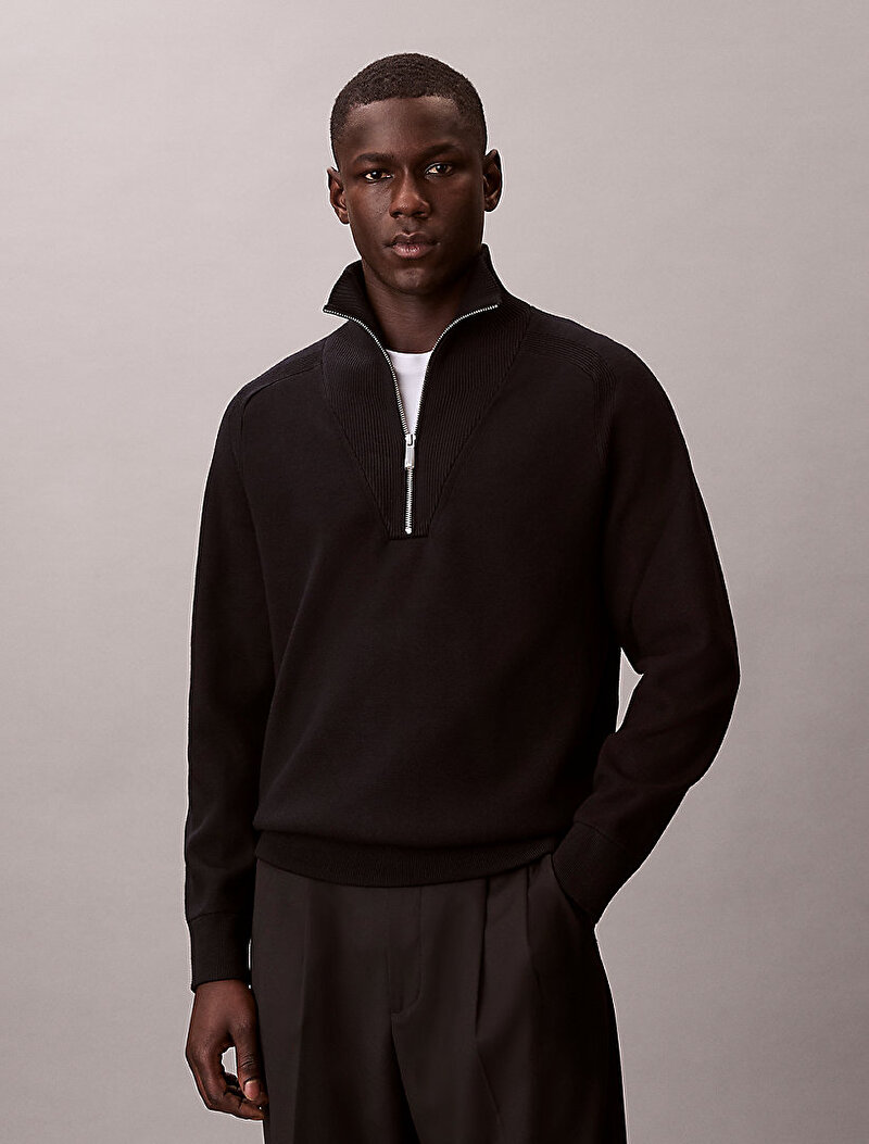 Calvin Klein Siyah Renkli Erkek Snowy Tech Kazak