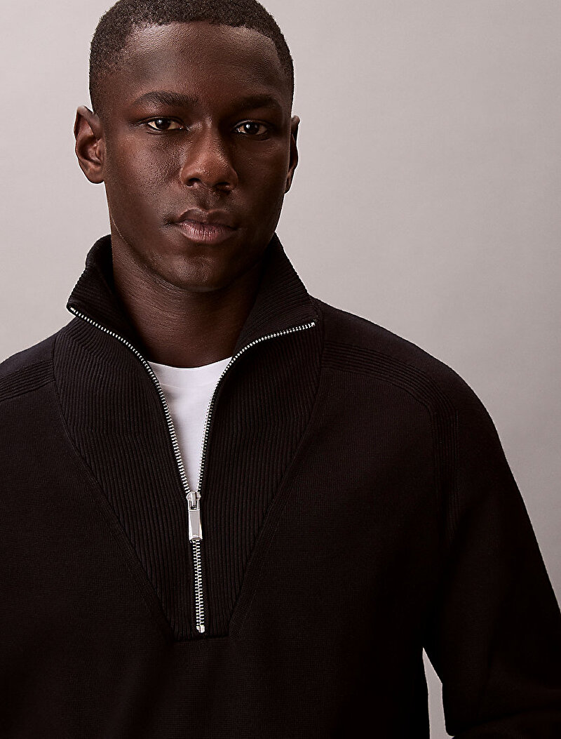 Calvin Klein Siyah Renkli Erkek Snowy Tech Kazak