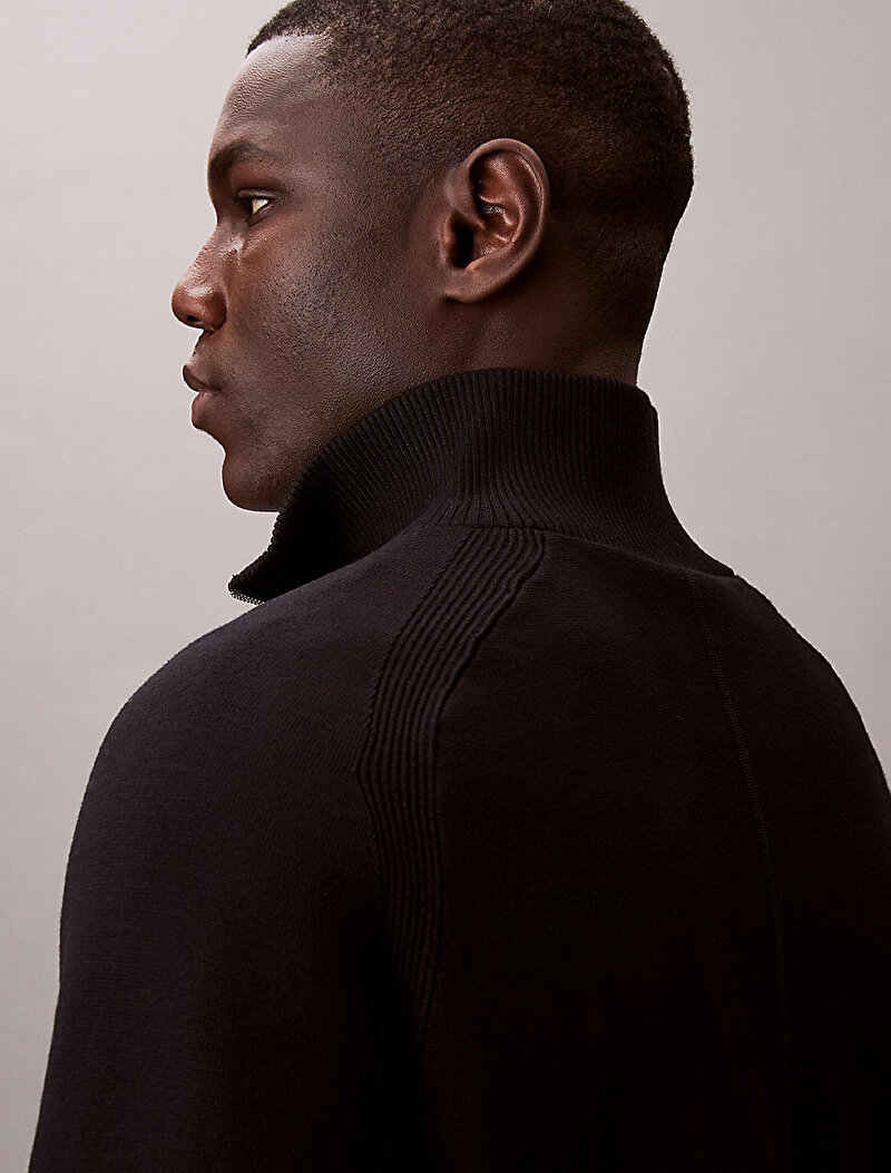 Calvin Klein Siyah Renkli Erkek Snowy Tech Kazak