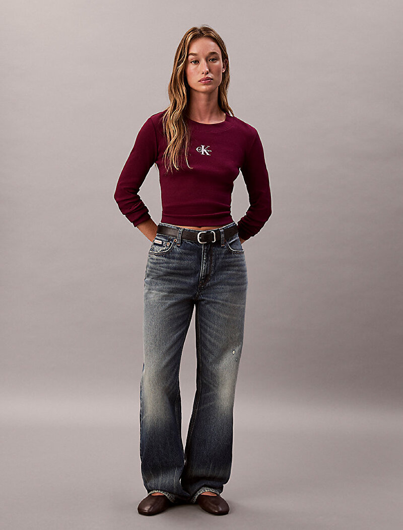 Calvin Klein Kırmızı Renkli Kadın Monologo Baby T-shirt