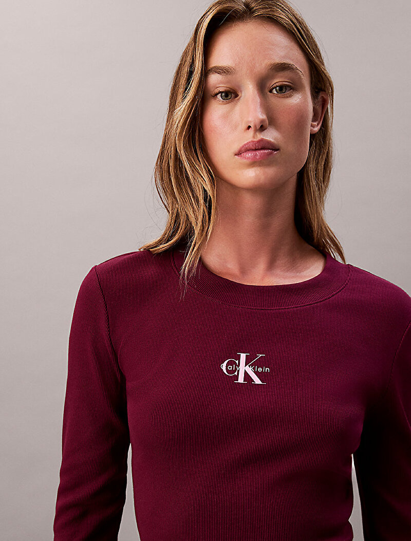 Calvin Klein Kırmızı Renkli Kadın Monologo Baby T-shirt