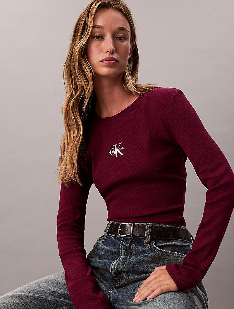 Calvin Klein Kırmızı Renkli Kadın Monologo Baby T-shirt