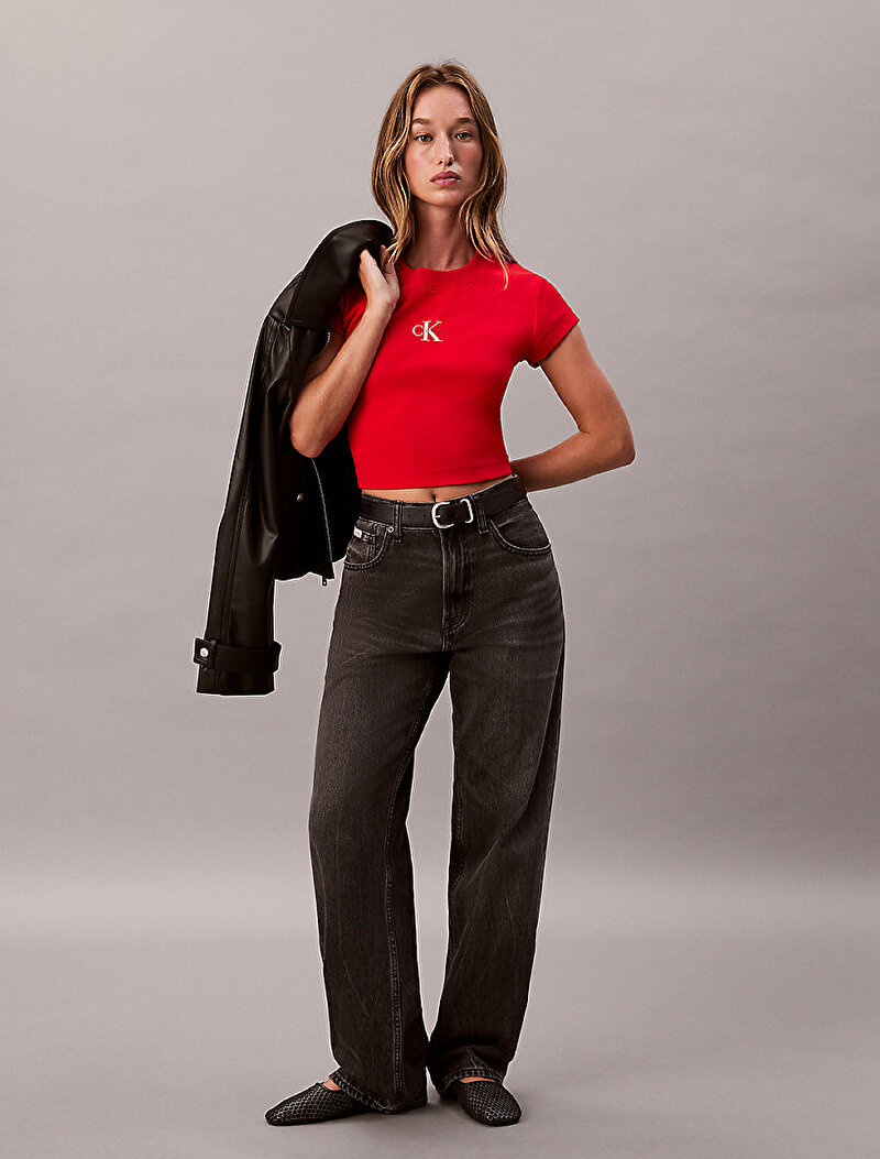 Calvin Klein Kırmızı Renkli Kadın Monogram Baby T-shirt