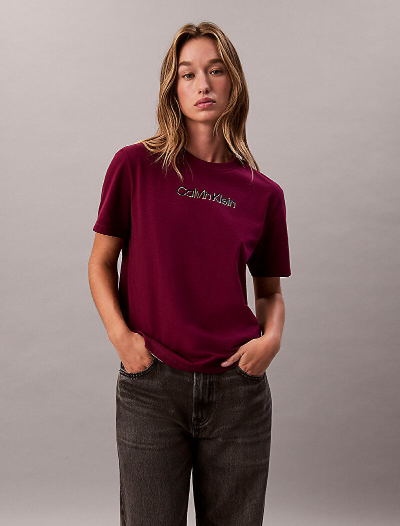 Calvin Klein Kırmızı Renkli Kadın Classic Foil T-shirt