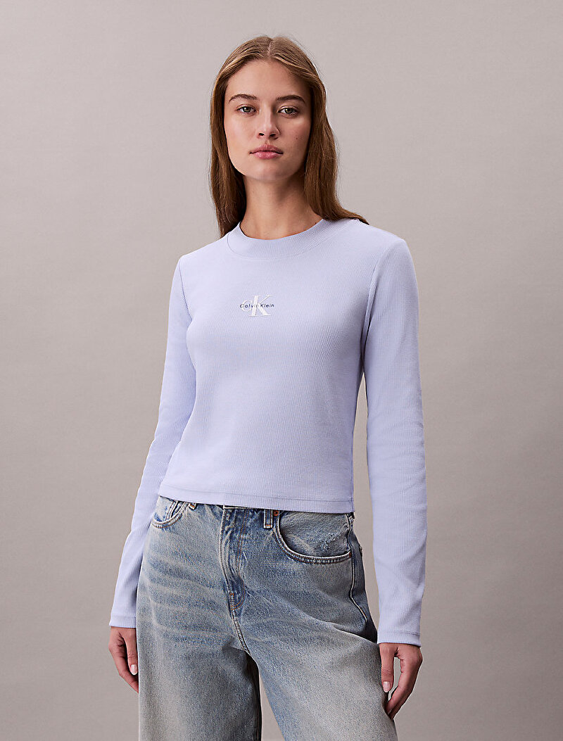 Calvin Klein Mavi Renkli Kadın Monologo Baby T-shirt