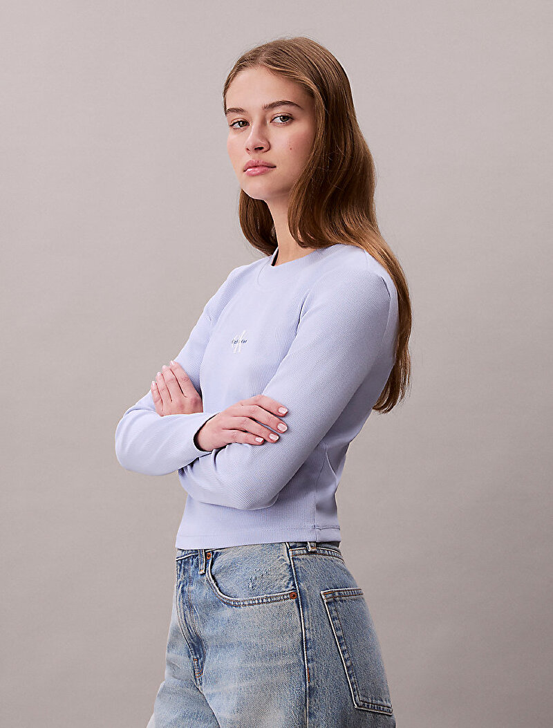 Calvin Klein Mavi Renkli Kadın Monologo Baby T-shirt