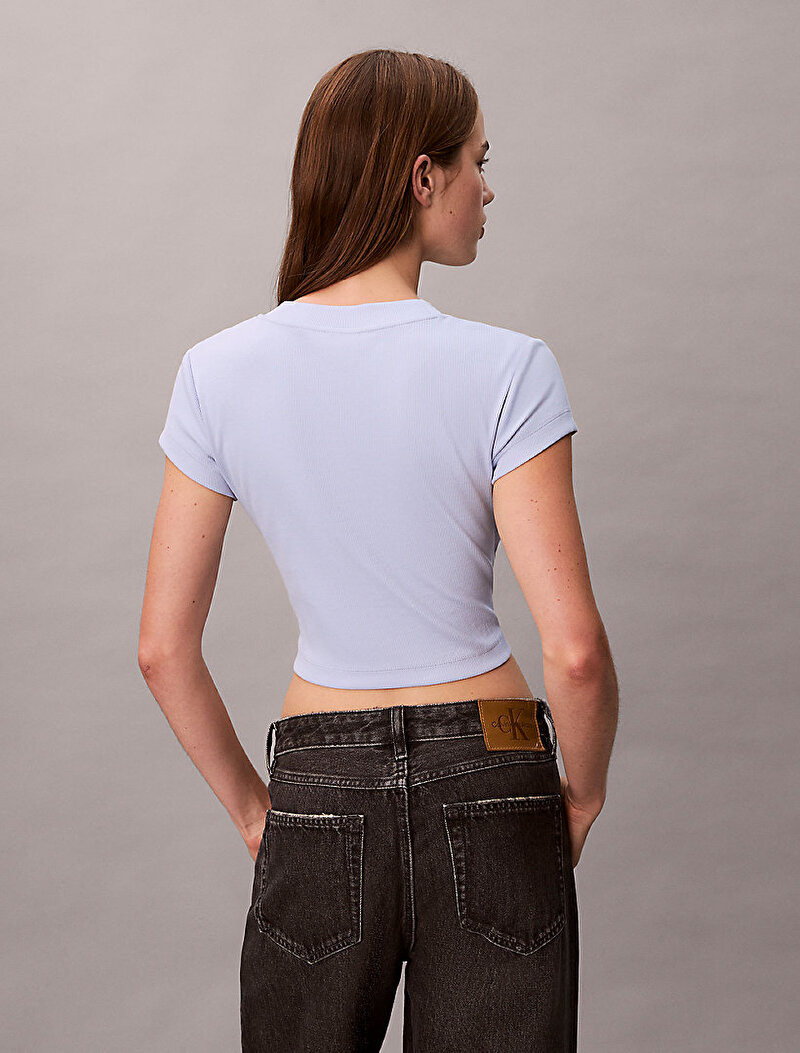 Calvin Klein Mavi Renkli Kadın Monogram Baby T-shirt