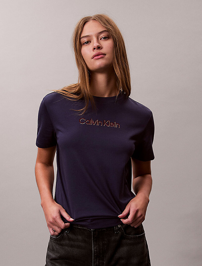 Calvin Klein Mor Renkli Kadın Classic Foil T-shirt