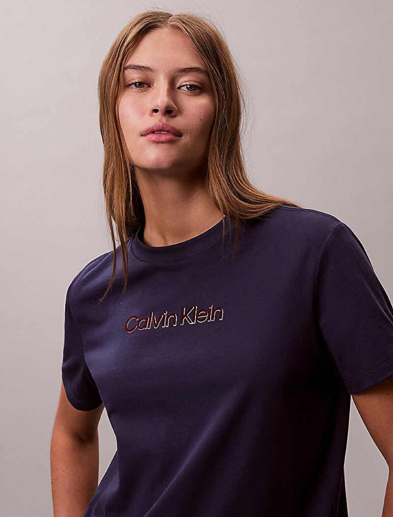 Calvin Klein Mor Renkli Kadın Classic Foil T-shirt