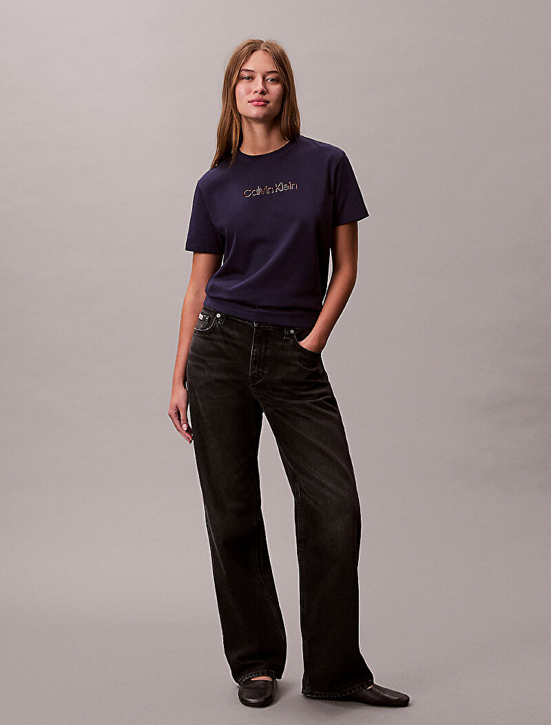 Calvin Klein Mor Renkli Kadın Classic Foil T-shirt