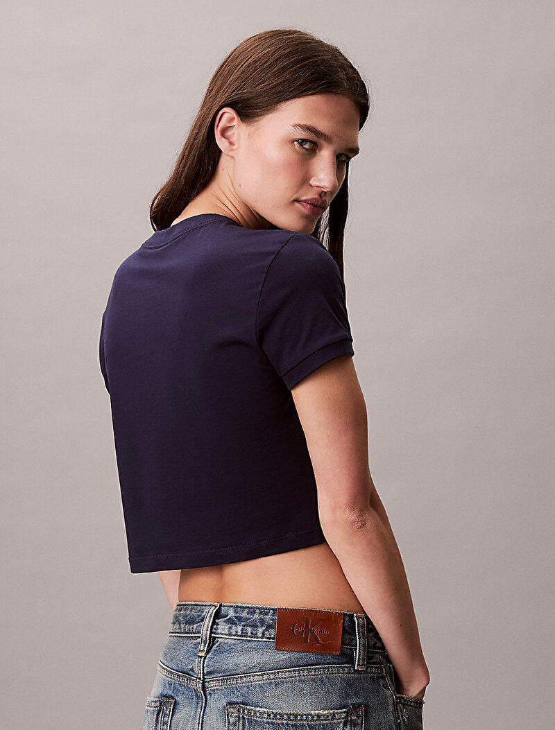 Calvin Klein Mor Renkli Kadın Logo Croppen T-shirt
