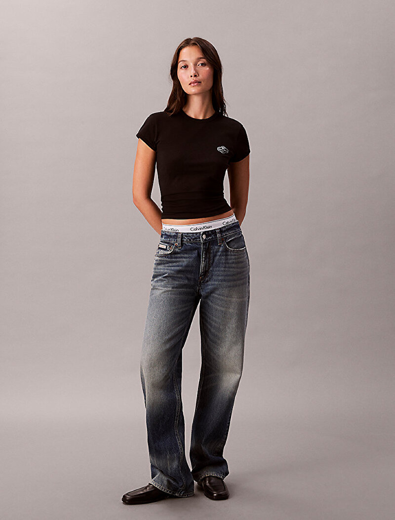 Calvin Klein Siyah Renkli Kadın Slim Cocktail T-shirt