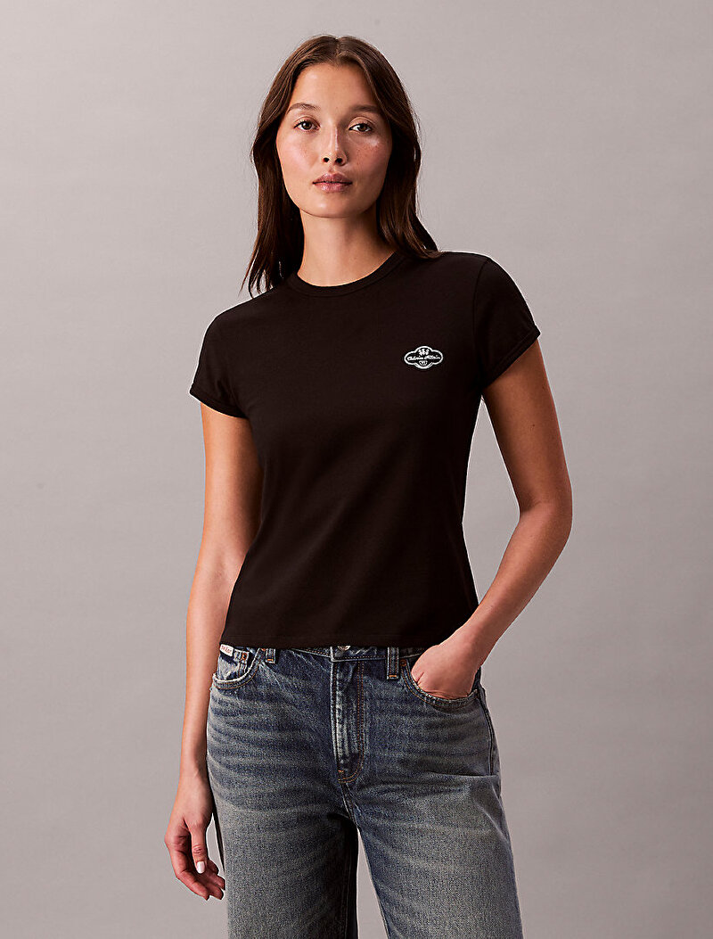 Calvin Klein Siyah Renkli Kadın Slim Cocktail T-shirt