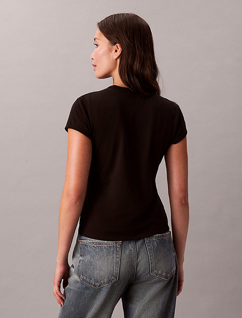 Calvin Klein Siyah Renkli Kadın Slim Cocktail T-shirt