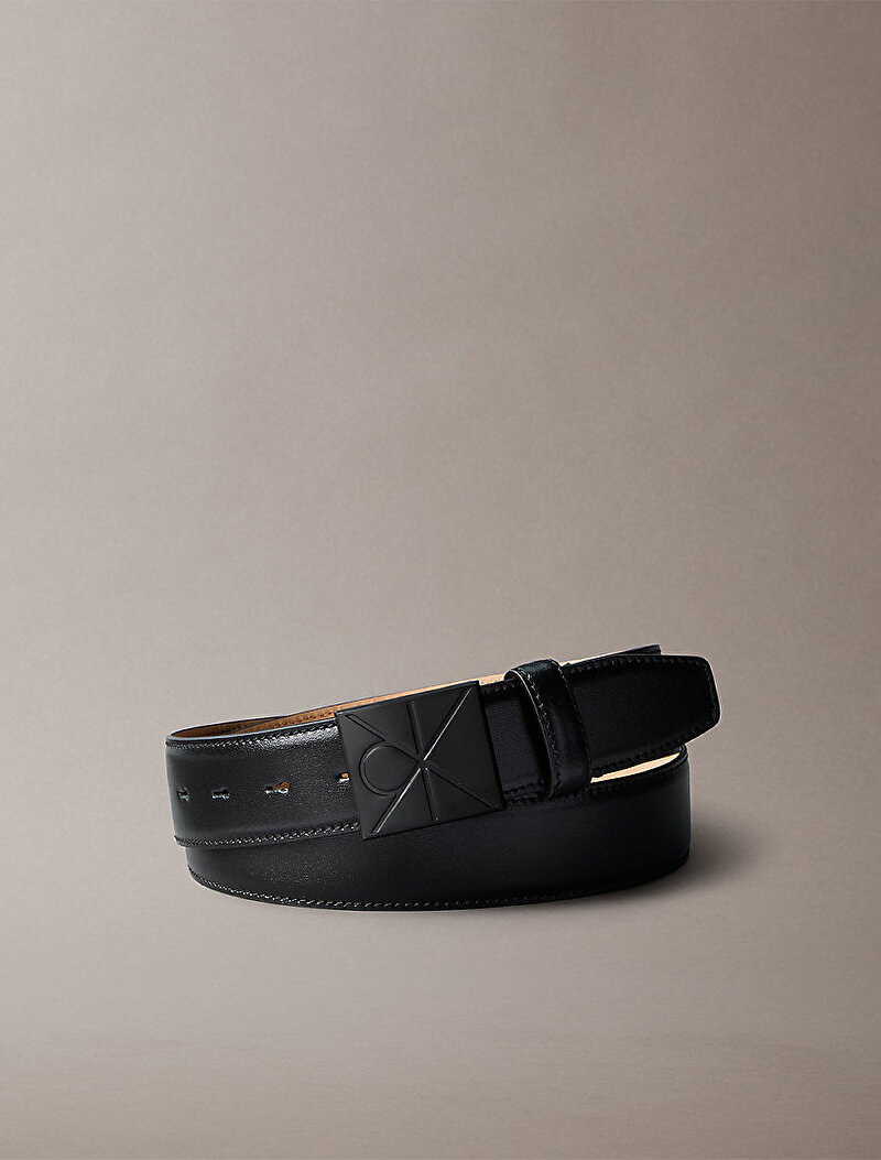 Erkek Emblem Plaque Smooth Kemer