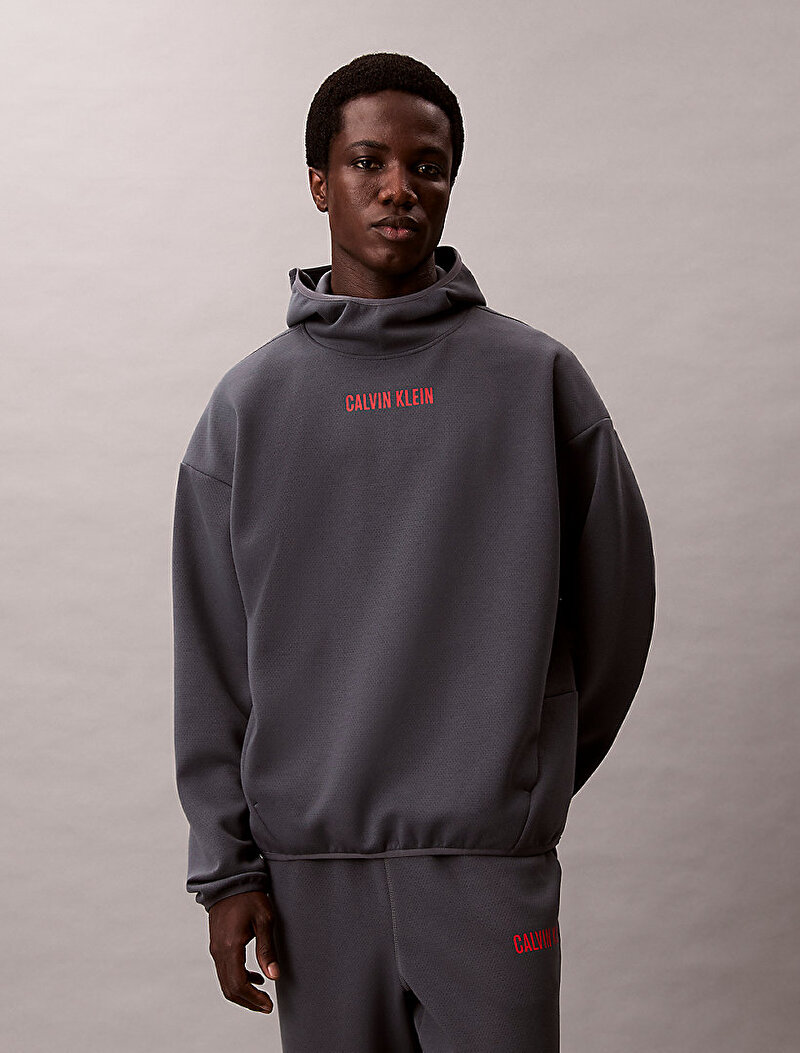 Calvin Klein Gri Renkli Erkek Hoodie