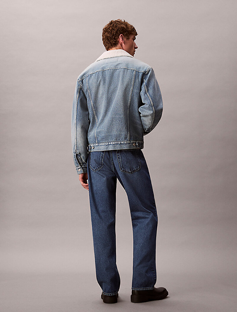 Calvin Klein Mavi Renkli Erkek 90s Sherpa Trucker Denim Ceket
