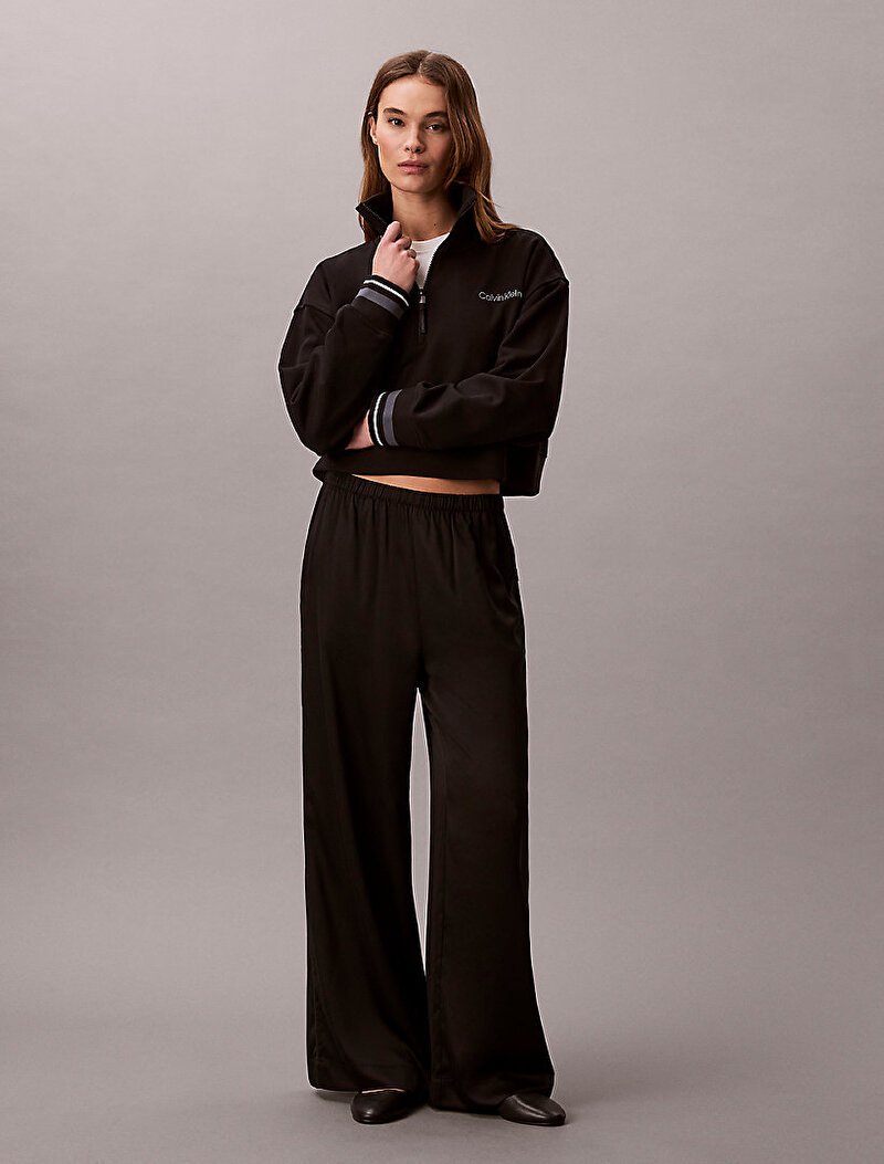 Calvin Klein Siyah Renkli Kadın 1/4 Zip Sweatshirt