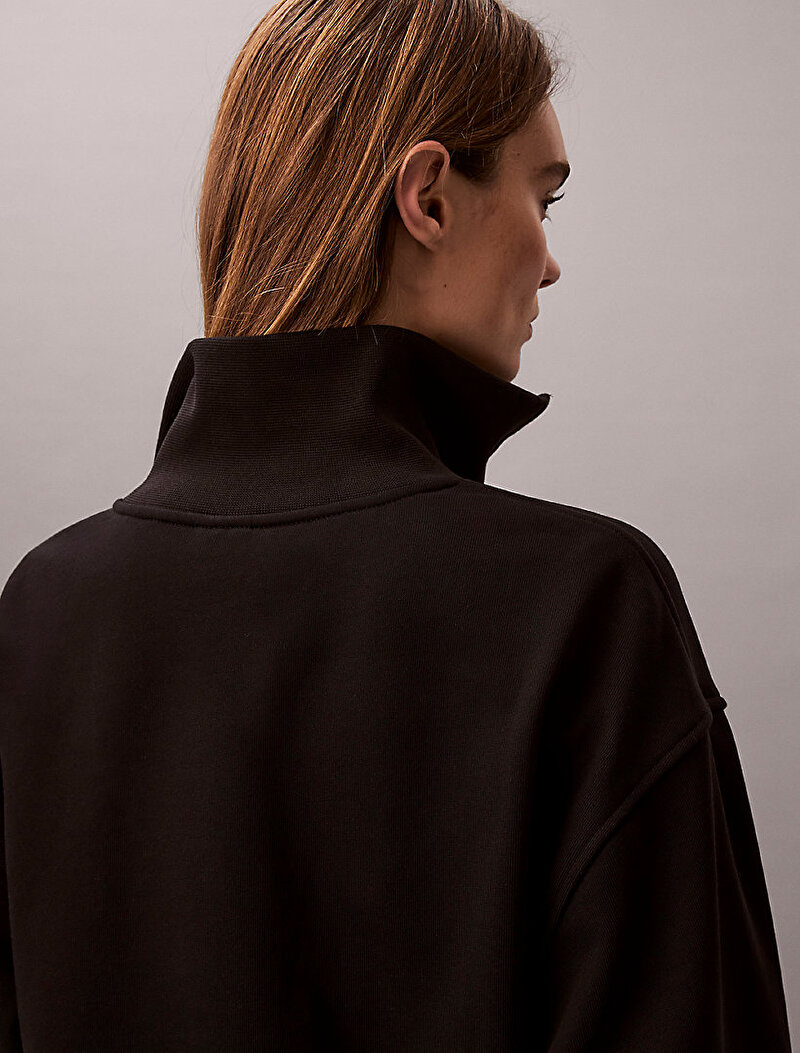 Calvin Klein Siyah Renkli Kadın 1/4 Zip Sweatshirt