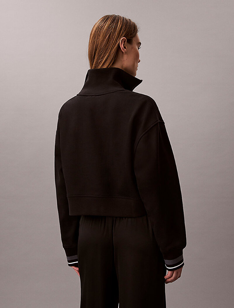 Calvin Klein Siyah Renkli Kadın 1/4 Zip Sweatshirt