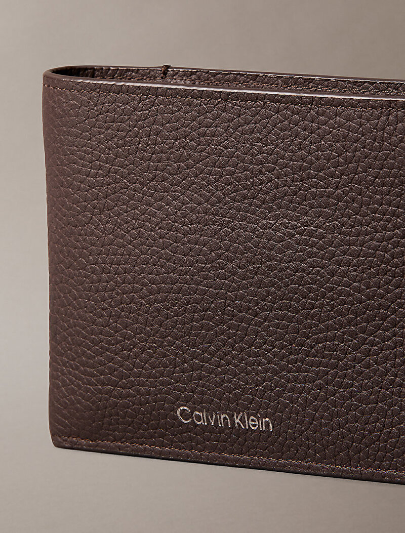Calvin Klein Kahverengi Renkli Erkek Foil Emboss Bifold Cüzdan