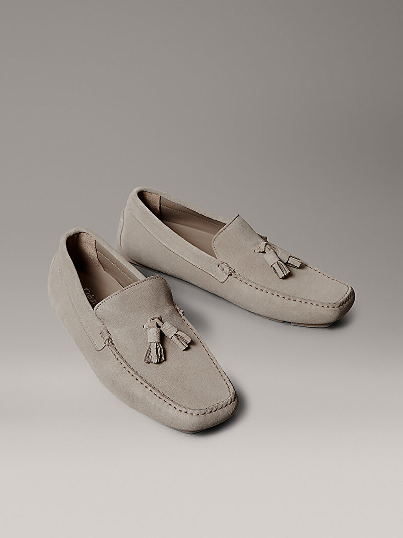 Calvin Klein Bej Renkli Erkek Driver Tassels Loafer