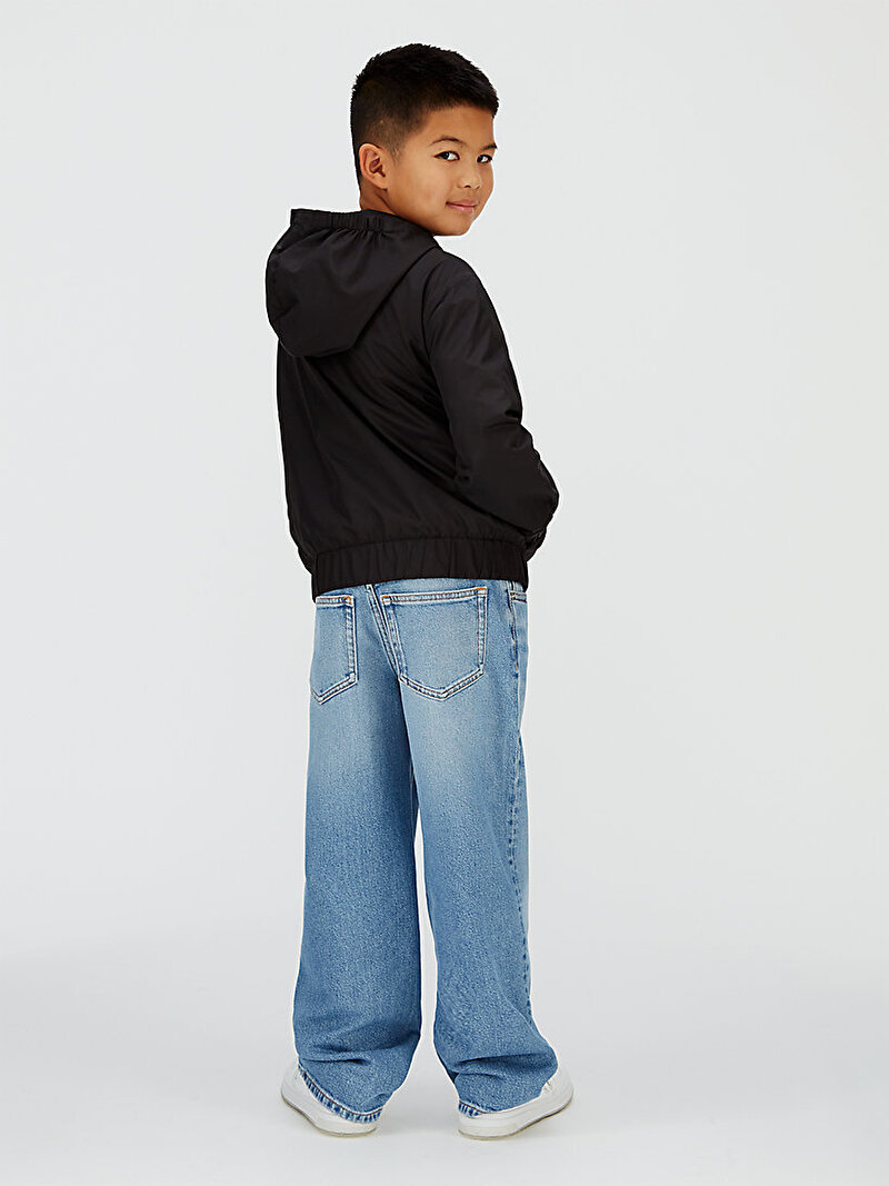 Calvin Klein Siyah Renkli Erkek Çocuk Monologo Essential Rüzgarlık Ceket