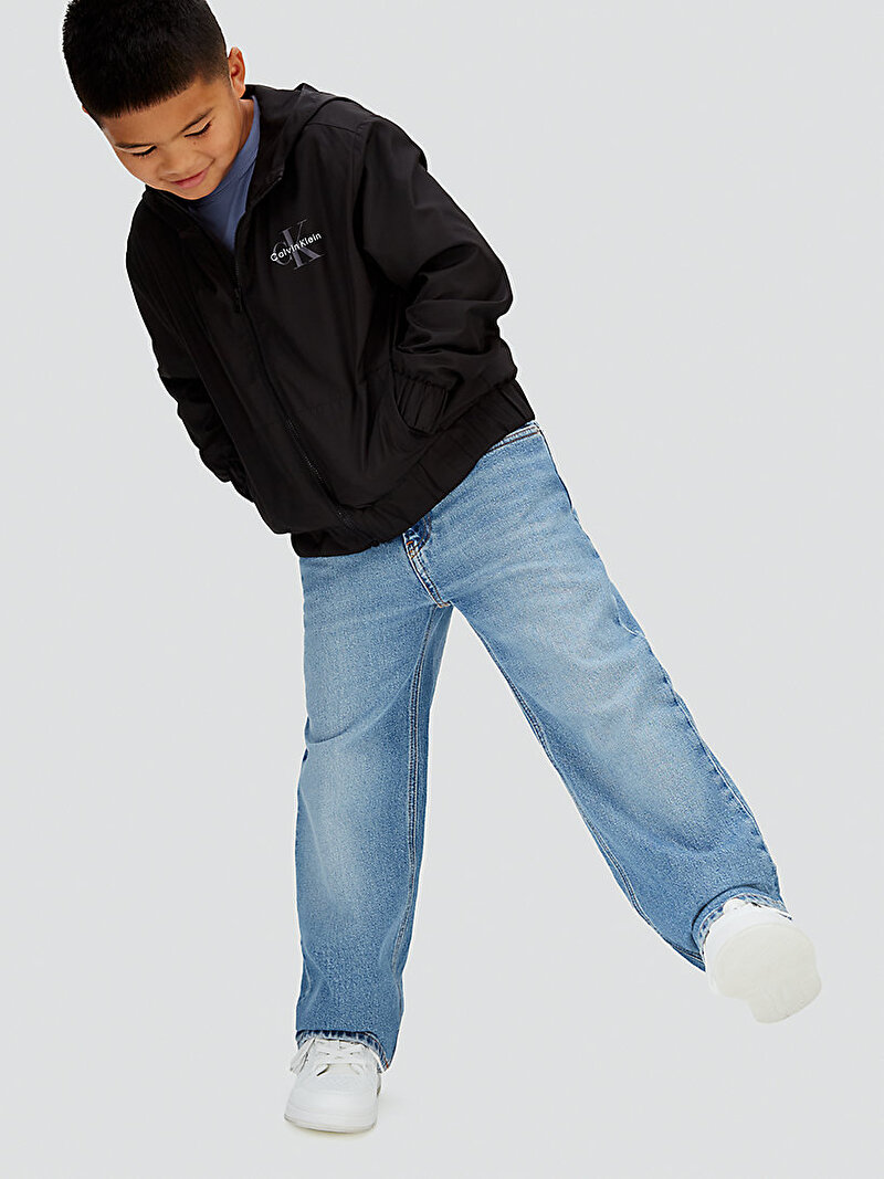Calvin Klein Siyah Renkli Erkek Çocuk Monologo Essential Rüzgarlık Ceket