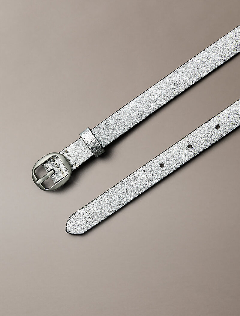 Calvin Klein Gümüş Renkli Kadın Round Buckle Metal Kemer