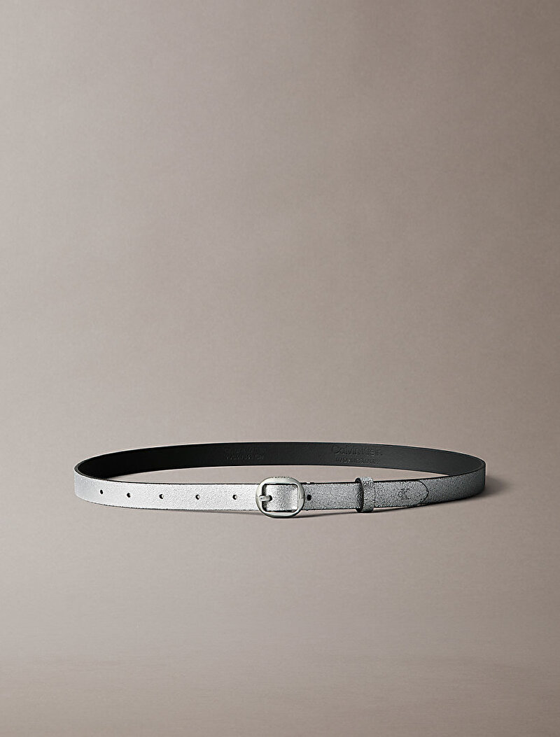 Calvin Klein Gümüş Renkli Kadın Round Buckle Metal Kemer