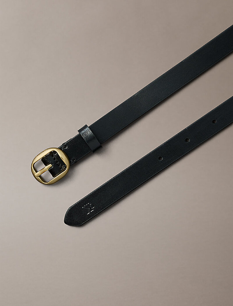 Calvin Klein Siyah Renkli Kadın Round Buckle Metal Kemer
