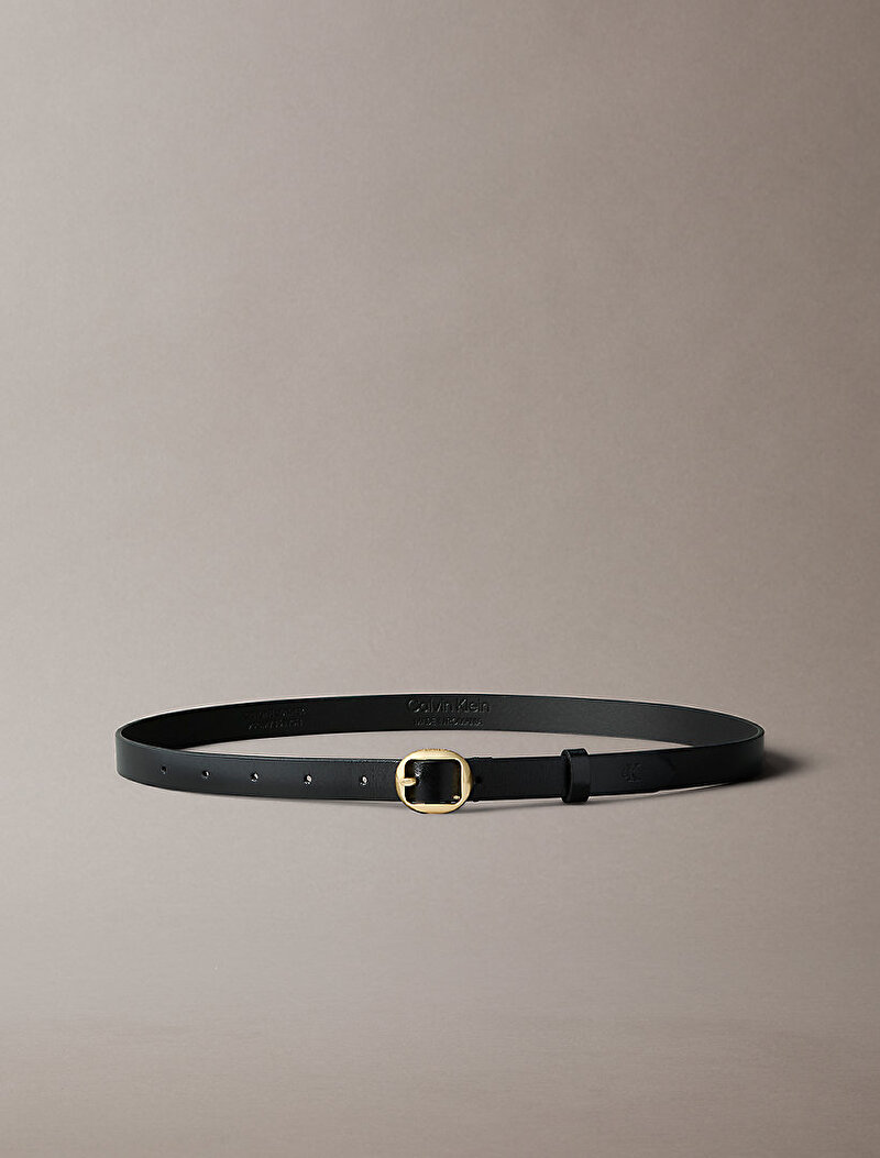 Calvin Klein Siyah Renkli Kadın Round Buckle Metal Kemer