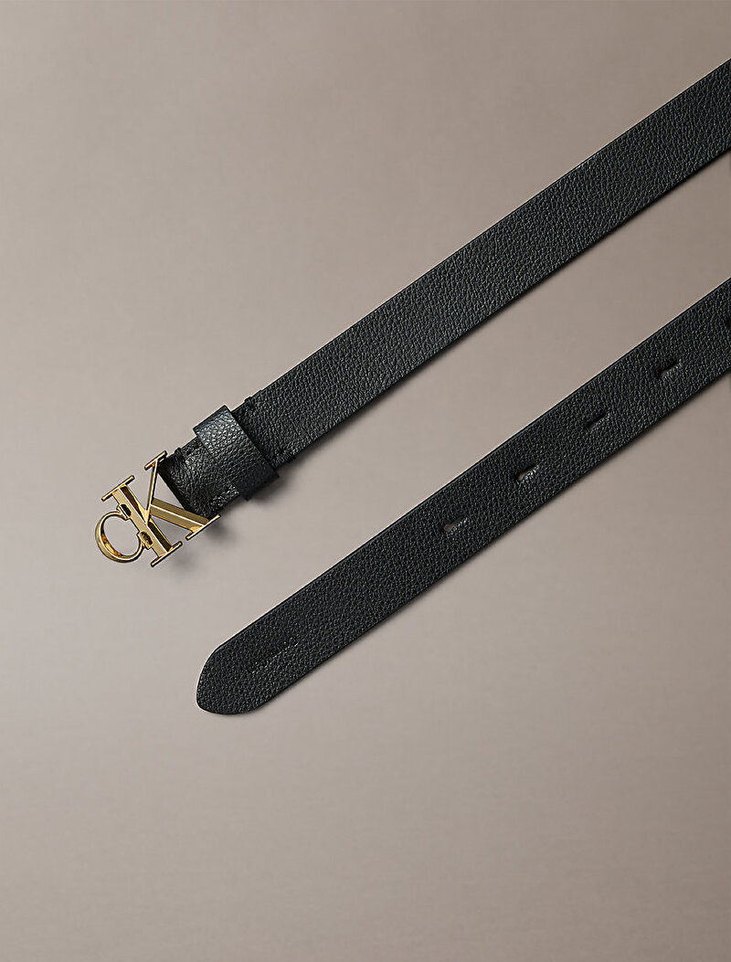 Calvin Klein Siyah Renkli Kadın Facted CK Buckle Kemer