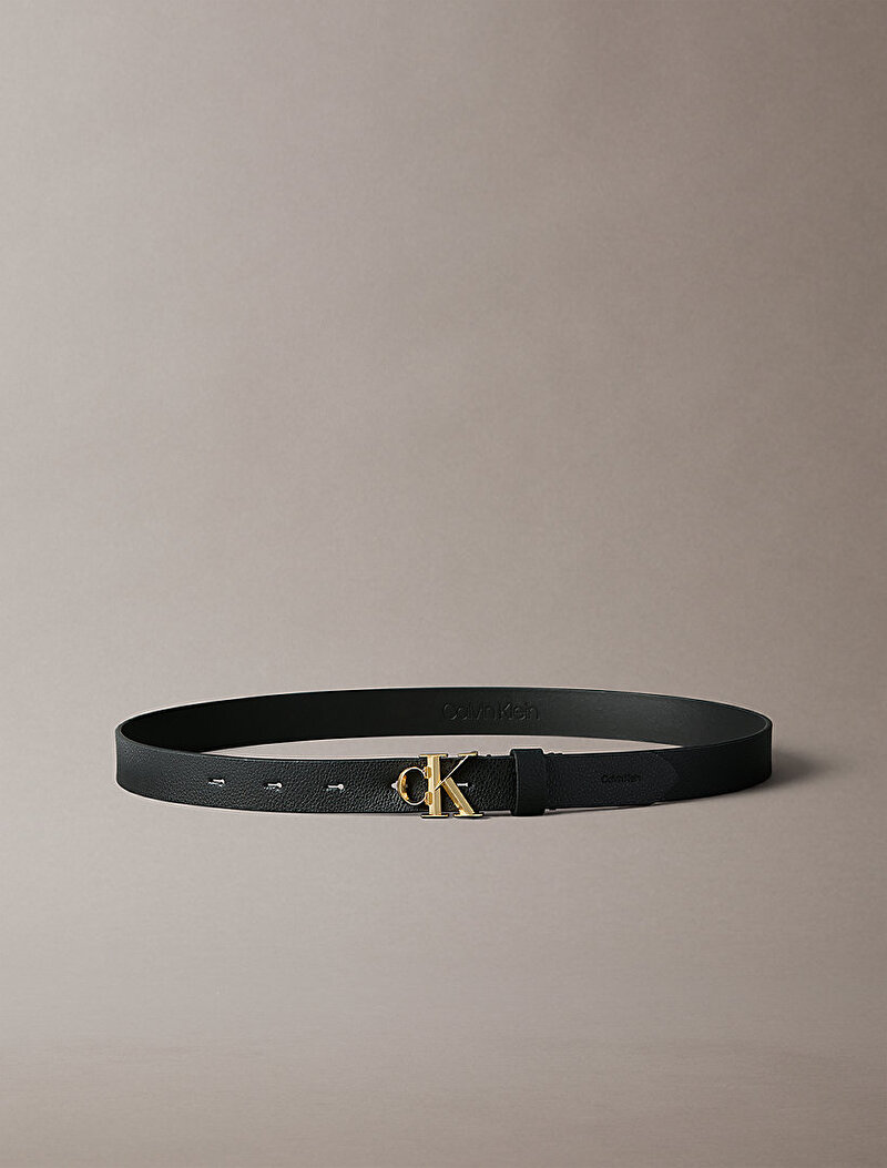 Calvin Klein Siyah Renkli Kadın Facted CK Buckle Kemer