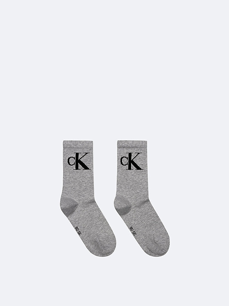 Calvin Klein Gri Renkli Kadın CKJ 2'li Paket Çorap