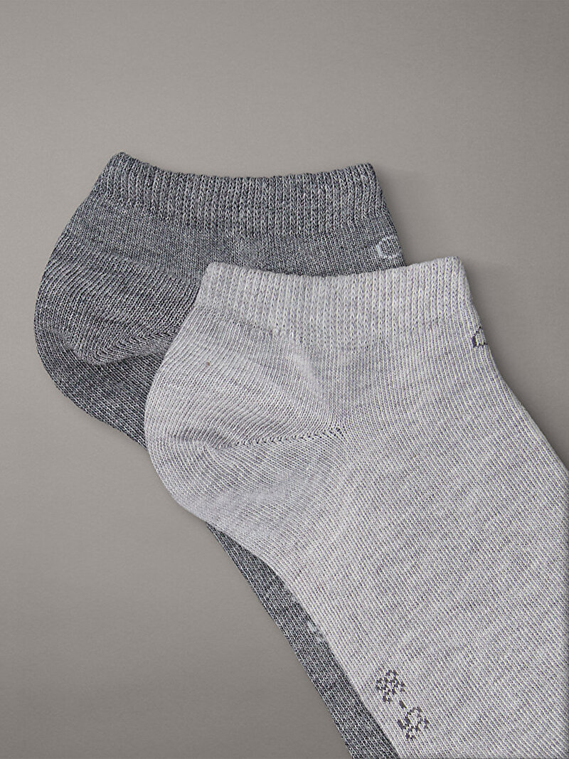 Calvin Klein Gri Renkli Kadın CK 3'lü Paket Sneaker Çorap