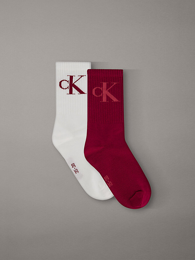 Calvin Klein Kırmızı Renkli Kadın CKJ 2'li Paket Çorap
