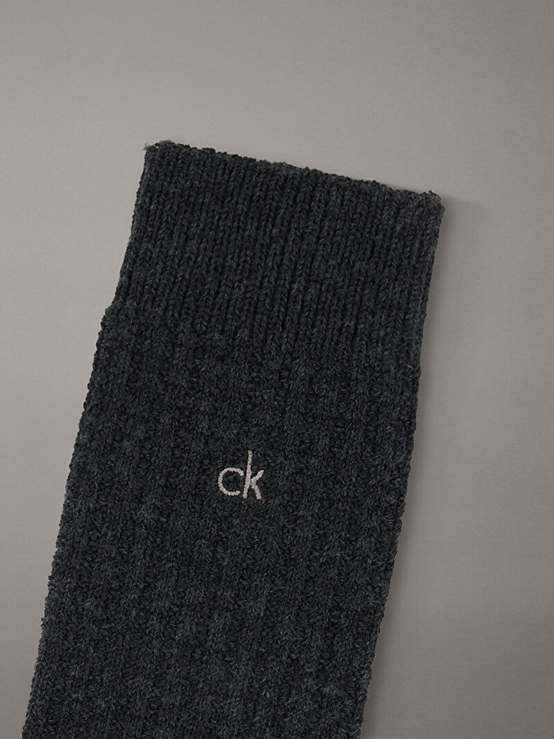 Calvin Klein Gri Renkli Erkek CK Boot Çorap