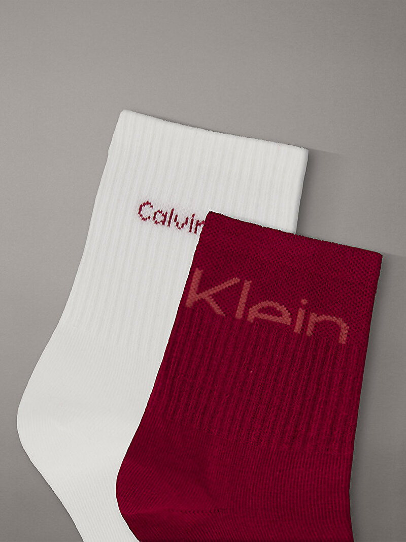Calvin Klein Kırmızı Renkli Kadın CK Kısa Çorap