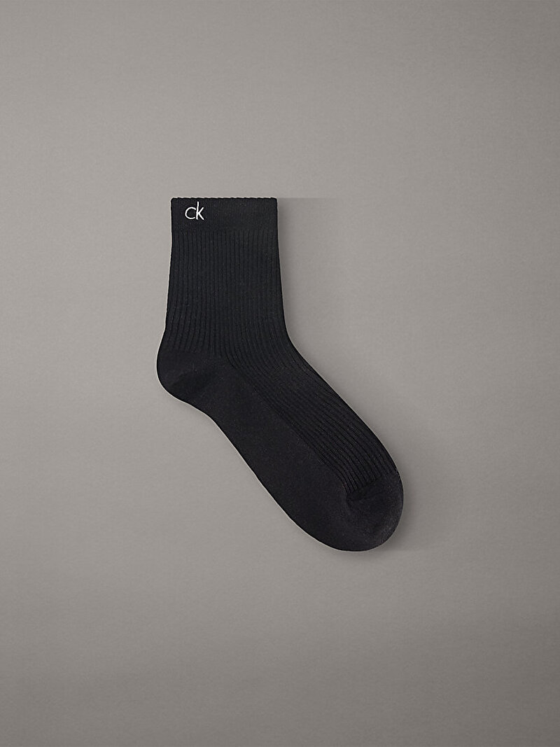 Calvin Klein Siyah Renkli Kadın CK Kısa Çorap